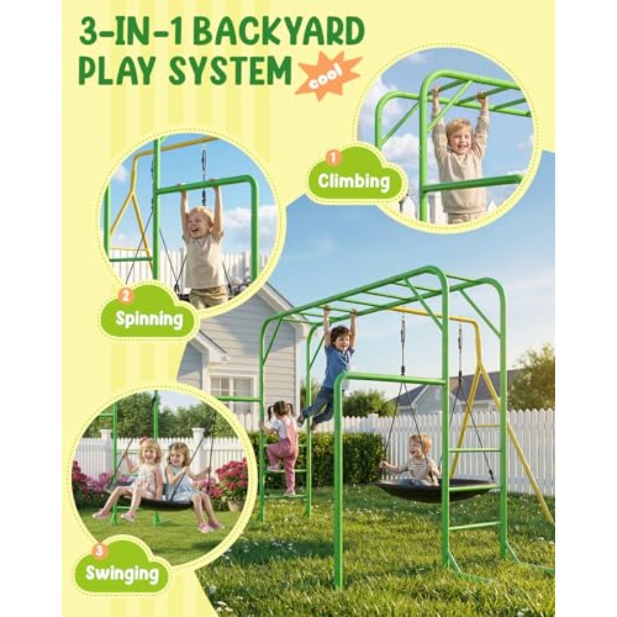 Monkey Bars Set for Backyard w – Kids Outdoor Monkey Bars Bewertung und Preis